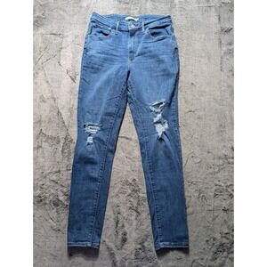 Levi's 721 High Rise Skinny Distressed Jeans Women's Size 30 Medium Wash
